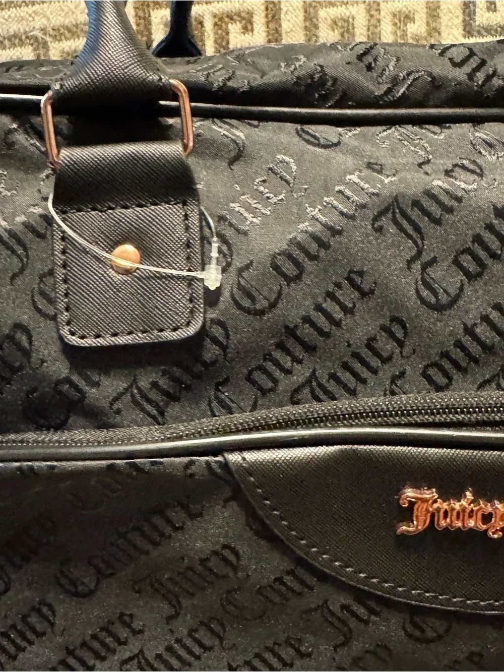 Juicy Couture Black Logo Jacquard Duffel
